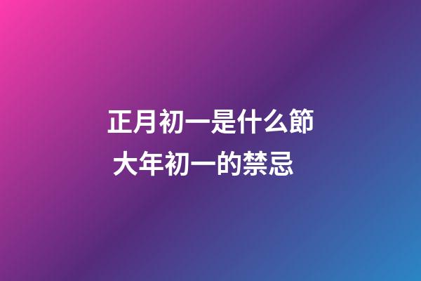 正月初一是什么節 大年初一的禁忌